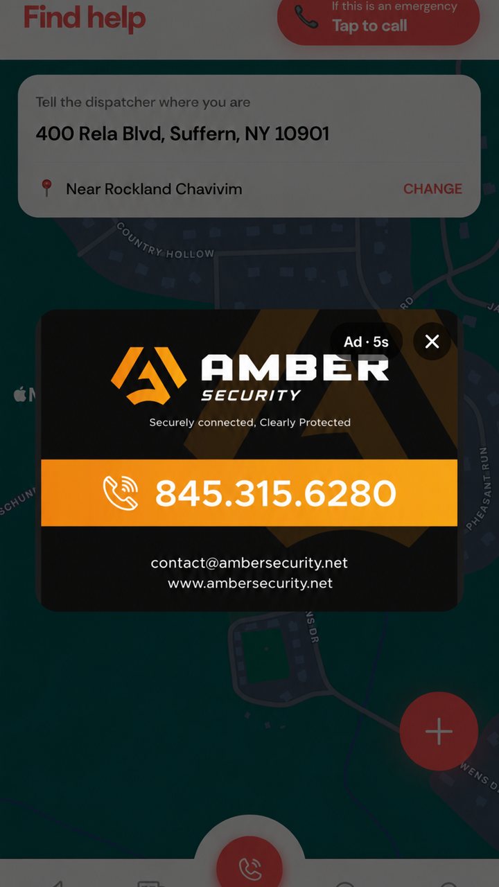 An Amber Security sponsor card inside the Chavivim app
